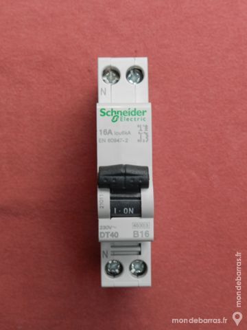 R�f 21011 DISJONCTEUR SCHNEIDER DT40 16A 1P+N B 23 Tergnier (02)