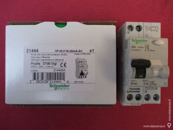 21444 BA DISJONCTEUR VIGI DT40 16A 1P+N 30mA AC 50 Tergnier (02)