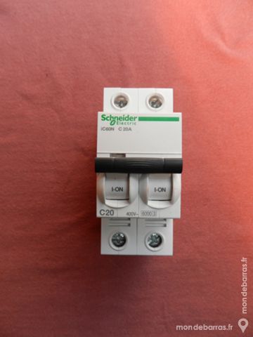 R�f A9F77220 DISJONCTEUR SCHNEIDER IC60N 2P 20A C 20 Tergnier (02)