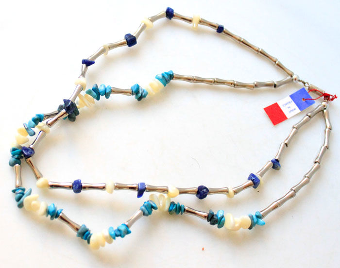 ANCIEN COLLIER VINTAGE en TURQUOISE LAPIS LAZULI 25 Nice (06)