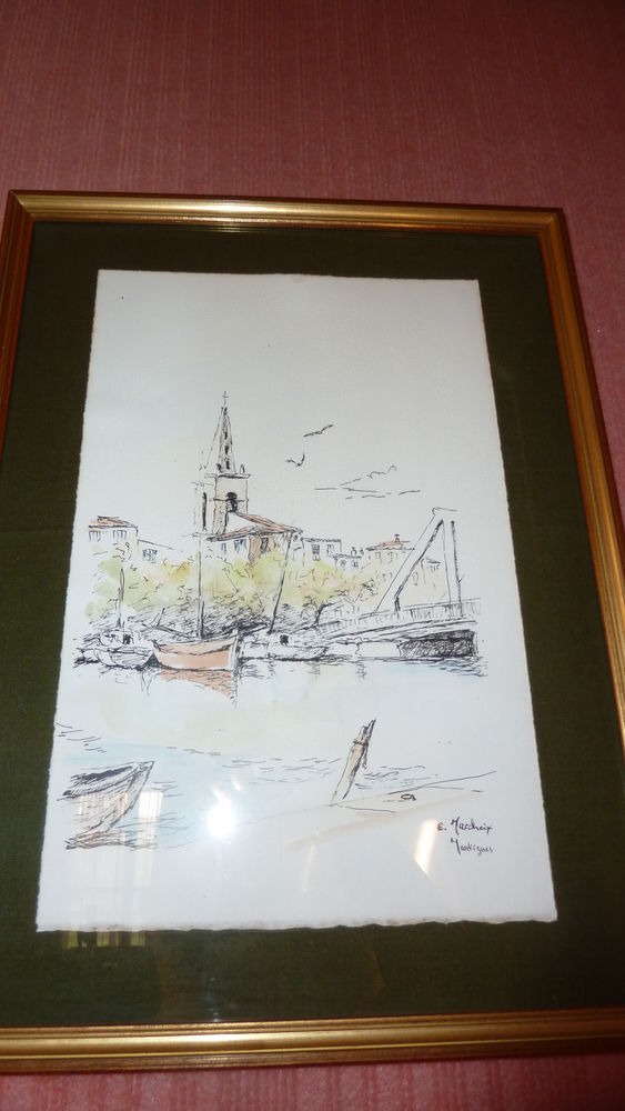 Aquarelles sign�es C. Marcheix 30 Ch�teauneuf-les-Martigues (13)