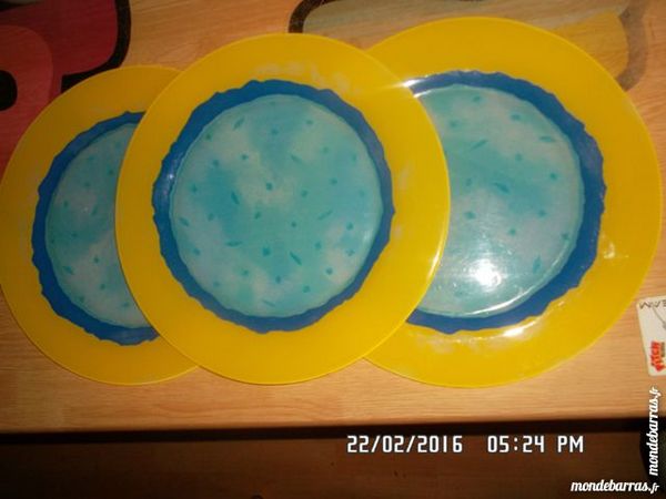 3 ASSIETTES JAUNE-BLEU*JUSTE 5E LES 3*KIKI60230 5 Chambly (60)