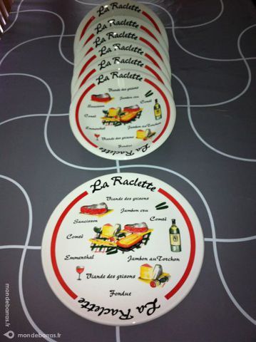 Set assiettes et plat raclette 4 Conches-en-Ouche (27)