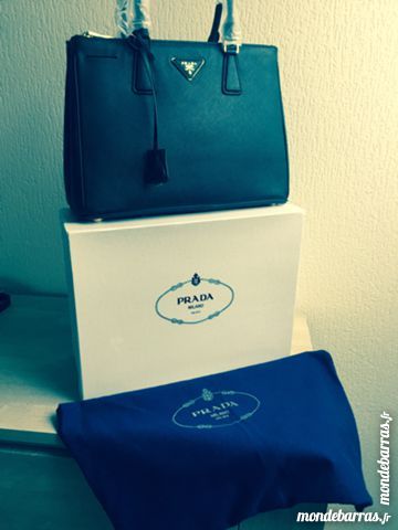 Authentique Sac � main Prada cuir noir 800 Sens (89)