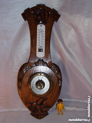 Barom�tre thermom�tre ancien art deco �maill� bois 40 Dunkerque (59)