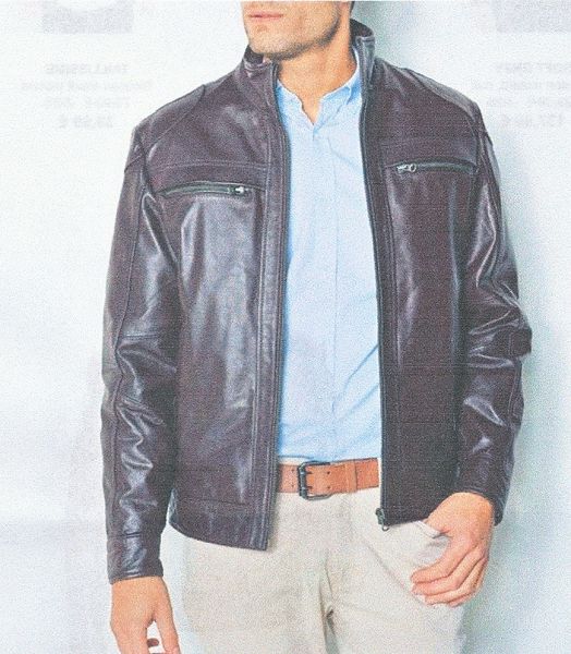 Blouson en cuir d'agneau  Marron homme
V�tement neuf 137 Chouday (36)