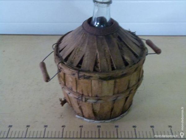 Bonbonne en verre avec protection paille plus bois 5 �percieux-Saint-Paul (42)