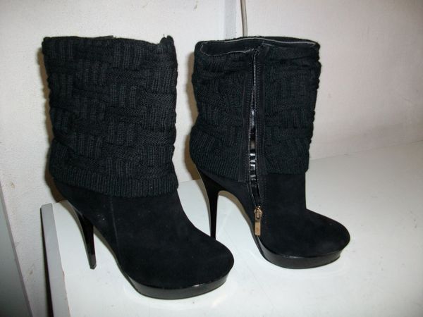 Bottines tige tricot Noir talons 13 cm pt 39- neuves- � 20 � 20 Bouxwiller (67)