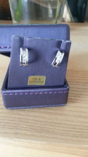 boucles d'oreilles or blanc et diamants 0 Lagny-sur-Marne (77)