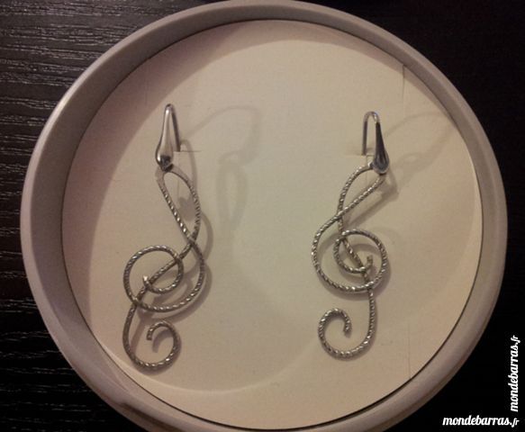 Boucles d'oreilles note de musique en argent 20 Metz (57)