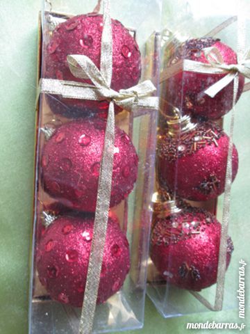 Lot de 6 boules de No�l rouges et 2 lutins 8 Goussainville (95)