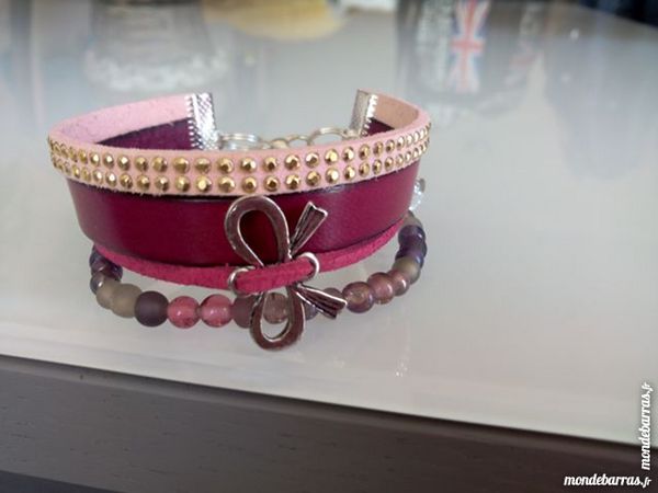 bracelet lani�res cuir et tissus 10 Istres (13)