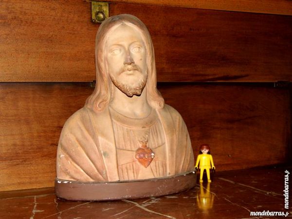 Buste religion sculpture platre sign� G MATON 30 Dunkerque (59)