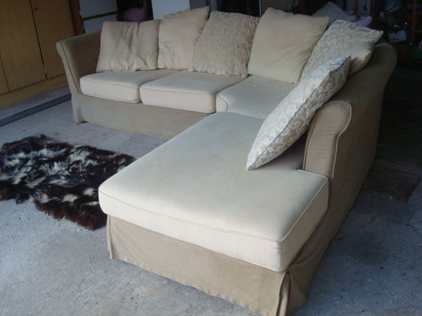 canap� angle en tissu lin beige  
150 Villenave-d'Ornon (33)