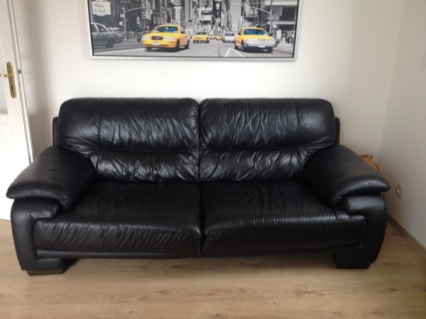 Canap� cuir noir 100 S�lestat (67)