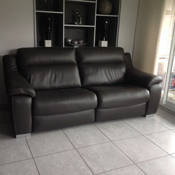 canap� cuir 3 places relax �lectriques 1490 Fontaine (38)