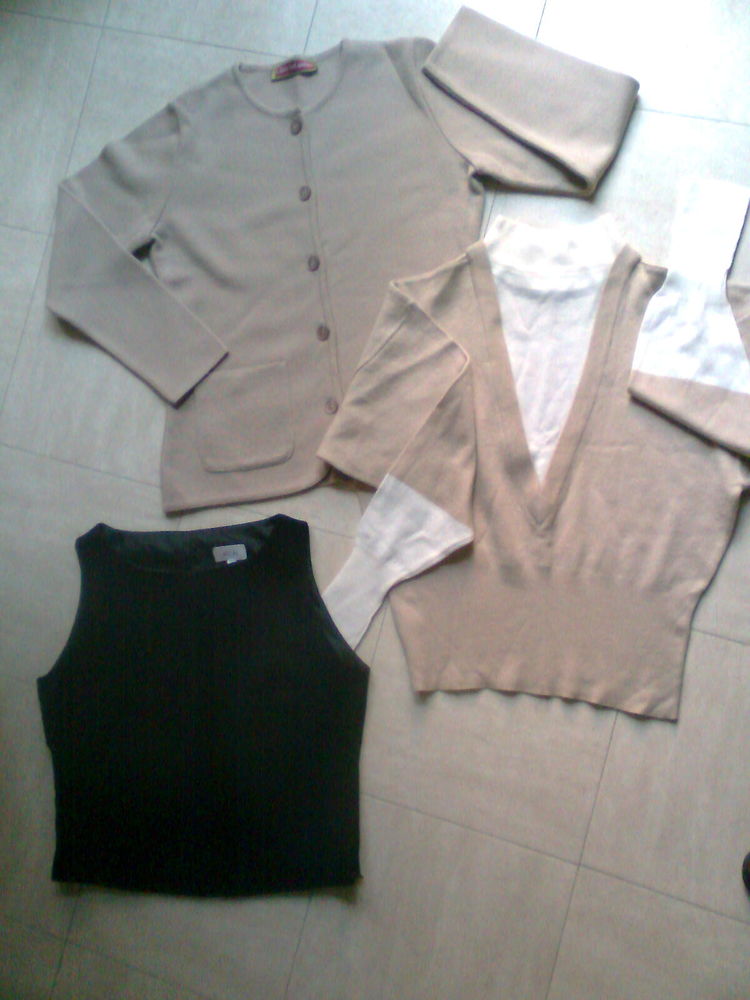 cardigan, pull 2 en 1, haut noir  -38 � 42 - zoe 5 Martigues (13)