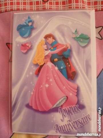 Carte anniversaire disney aurore fille belle bois 2 F�ves (57)