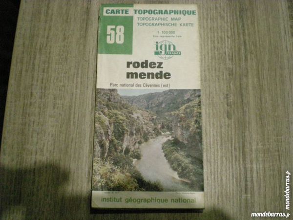  Carte topographique Igm france    Rodez - Mende  2 Saleilles (66)