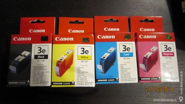 4 cartouches encre canon bci-3e black et couleur 20 Montigny-le-Guesdier (77)