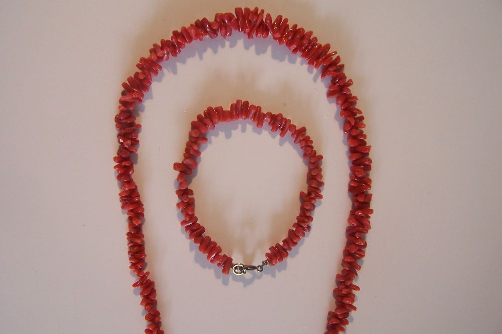 COLLIER + BRACELET  CORAIL rougr  v�ritable 24 Marseille 13 (13)