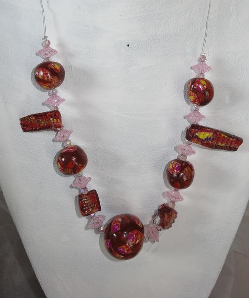 Collier perles en p�te fimo marron 20 Labastide-Monr�jeau (64)