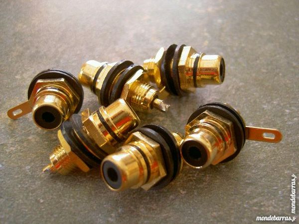Lot de 6 connecteurs RCA/CINCH chassis dor�s 6 Fournet-Blancheroche (25)