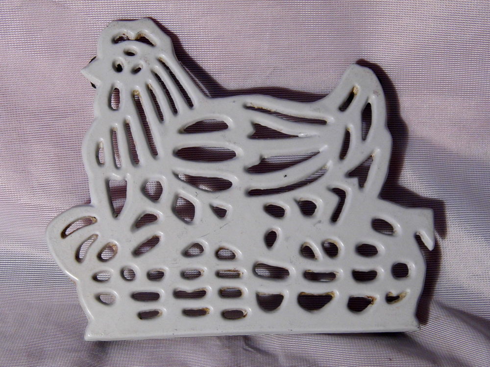 DESSOUS PLAT POULE BLANCHE PANIER VINTAGE RETRO 10 Dunkerque (59)