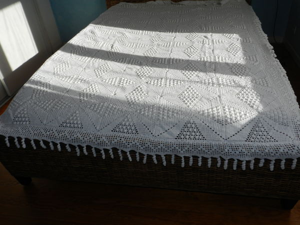 Dessus de lit en coton fait main 120 Carbonne (31)