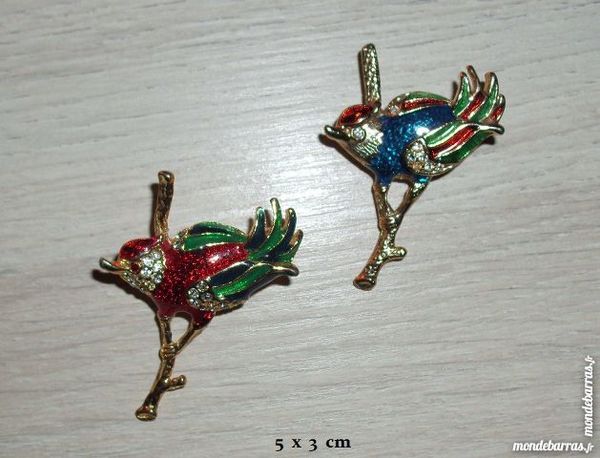 Deux magnifiques broches  �OISEAUX� vintage 35 Antibes (06)