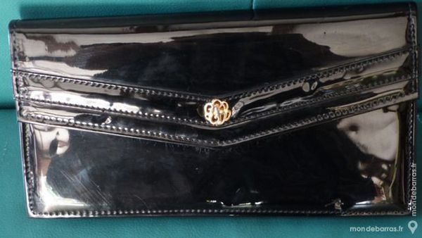 �l�gante pochette,sac verniss� noir vintage 9 �cuisses (71)