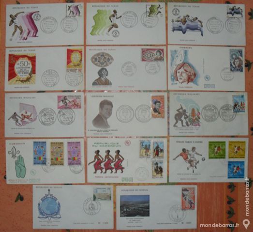Lot de 14 Enveloppes 1er Jour d'�tats d'AFRIQUE 20 Montreuil (93)
