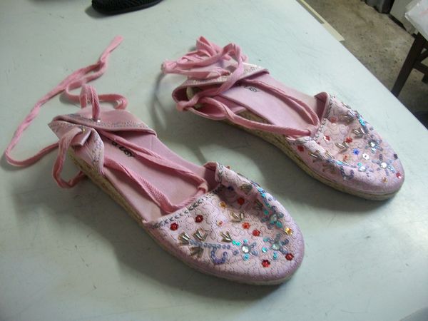 Espadrilles Rose Perl�es � lacets pt 38 -neuves- � 5 � 5 Bouxwiller (67)