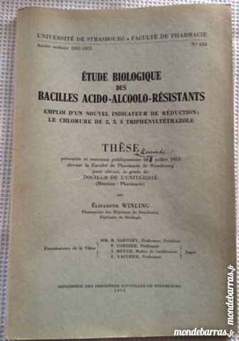 Etude bio des bacilles acido- alcoolo- r�sistantes 14 Illkirch-Graffenstaden (67)