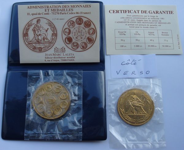 Ecu europ�en en Bronze florentin de 1981 Comme neuf 17 Montgeron (91)