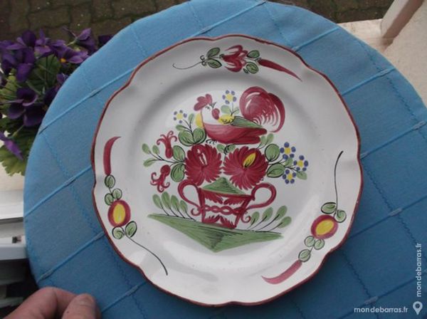 Faience assiette d�cor coq N� 139 40 Montargis (45)