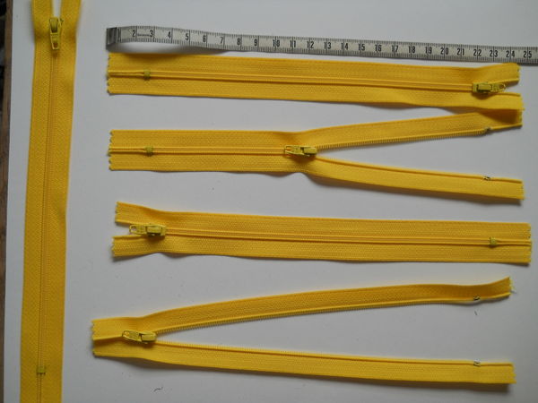 Fermeture polyester 20 cm  JAUNE VIF  4 Semoy (45)