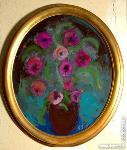 fix� sous verre avec cadre dor� - an�mones 250 Paris 6 (75)