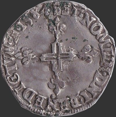 Henri III quart d'�cu 1583T Nantes, point 5�me 80 Couzeix (87)