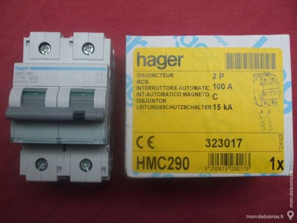R�f HMC290 DISJONCTEUR HAGER 2P 100A C 15kA 415V 130 Tergnier (02)