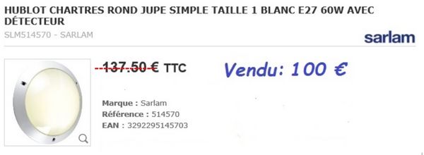 Hublot Chartres Sarlam PVC & Verre avec d�tecteur 100 �tr�chy (91)