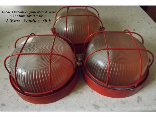 Lot de 3 Hublots ronds 30 �tr�chy (91)