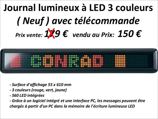 Journal lumineux � LED 3 couleurs 150 �tr�chy (91)