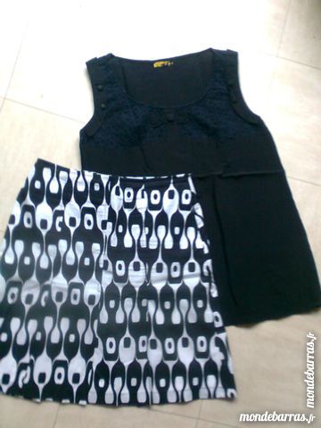 jupe imprim�e + tunique noire 38.40 - zoe 4 Martigues (13)