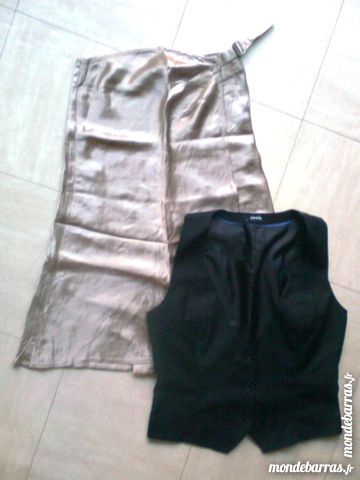 jupe portefeuille satin�e, gilet - zoe 4 Martigues (13)
