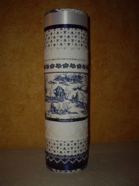 Lampe verticale cylindrique Provence bleu marine 39 Trans-en-Provence (83)