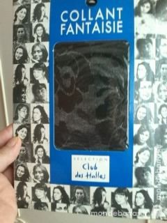 LINGERIE COLLANT FANTAISIE NOIR motif dentelle T2 4 Saint-Martin-au-La�rt (62)