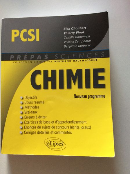 Livre de chimie PCSI r�sum�s de cours, m�thodes et exercices 20 Limoges (87)