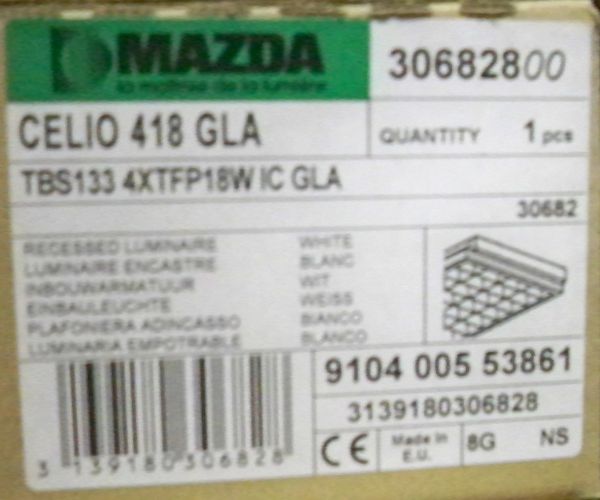 Luminaire encastrable Mazda 4 x 18 w fluo 50 �tr�chy (91)