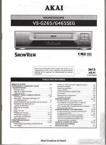 MAGNETOSCOPE AKA� VS.G265 - mode d'emploi 7 Laon (02)